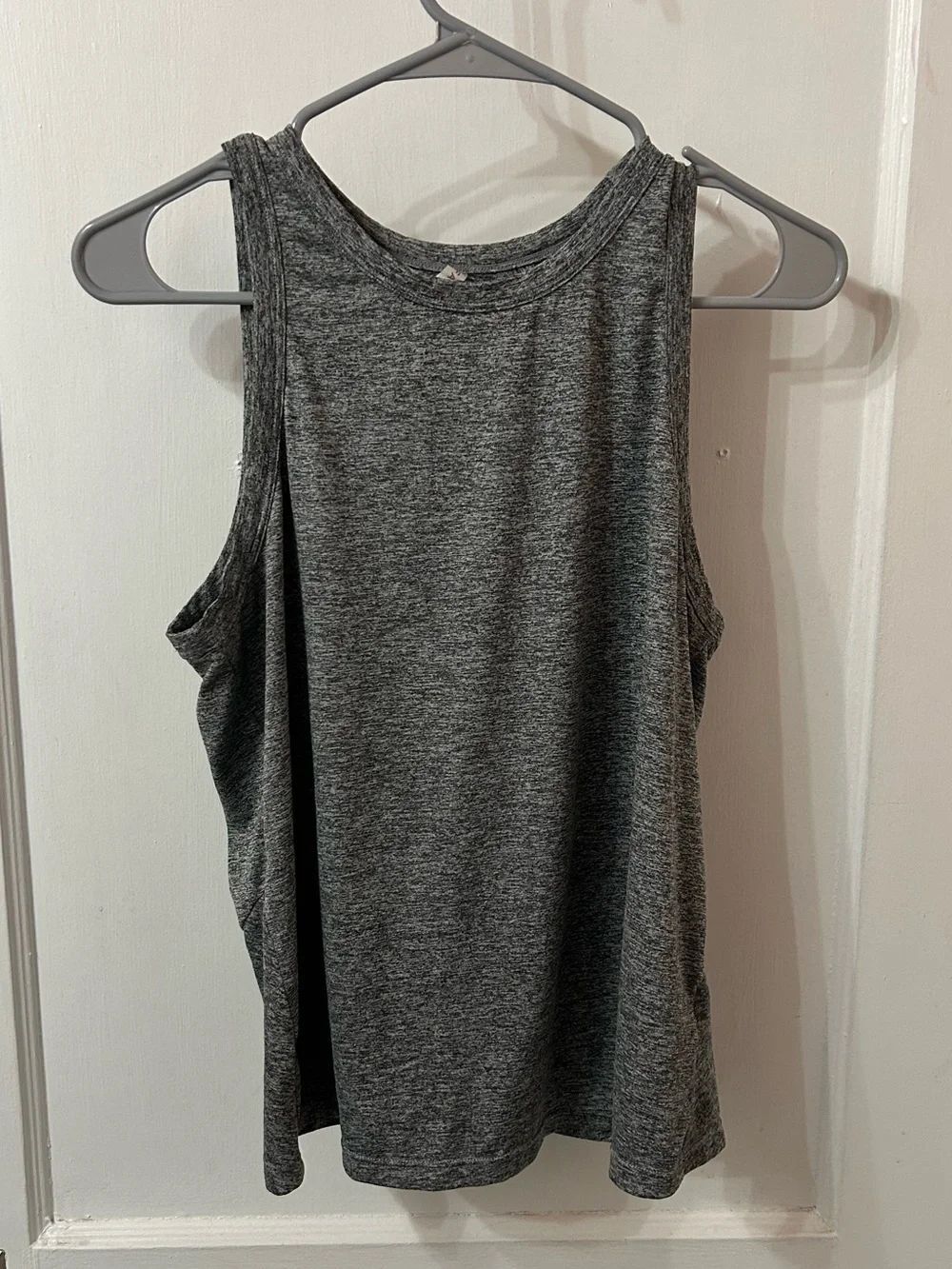 Fabletics Heather Gray Performance Tank Top with open back